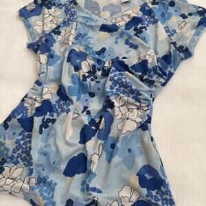 y2k blue fairycore fitted rouched summery top